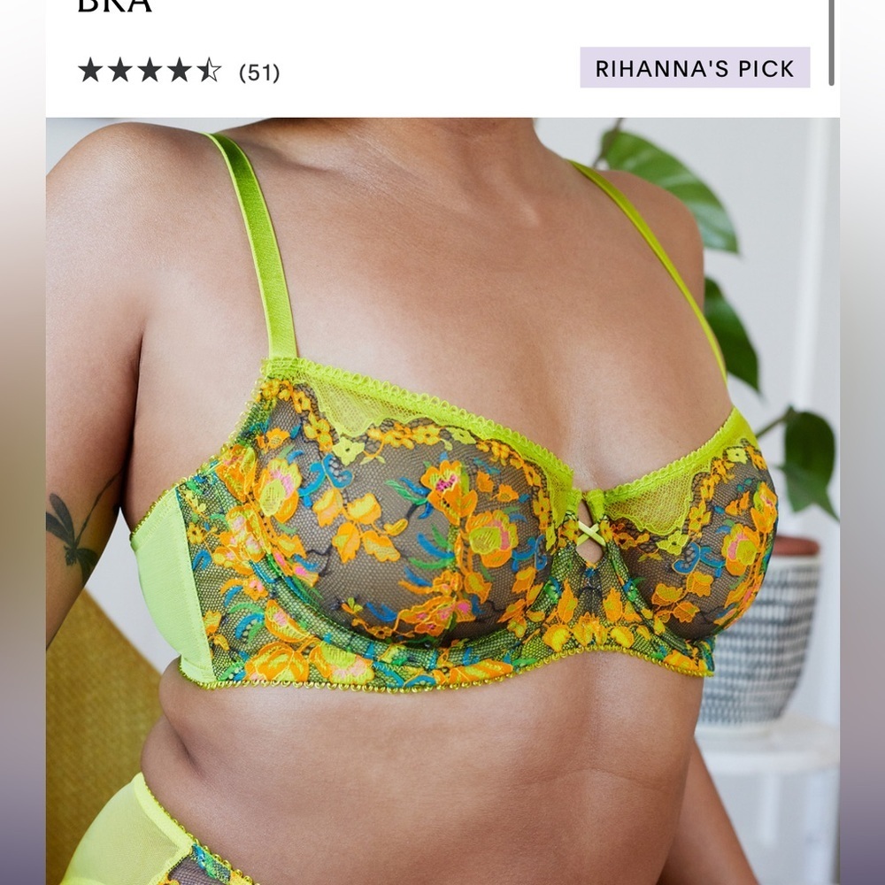 Savage x fenty SWEETHEART LACE BALCONETTE
BRA floral green 36dd